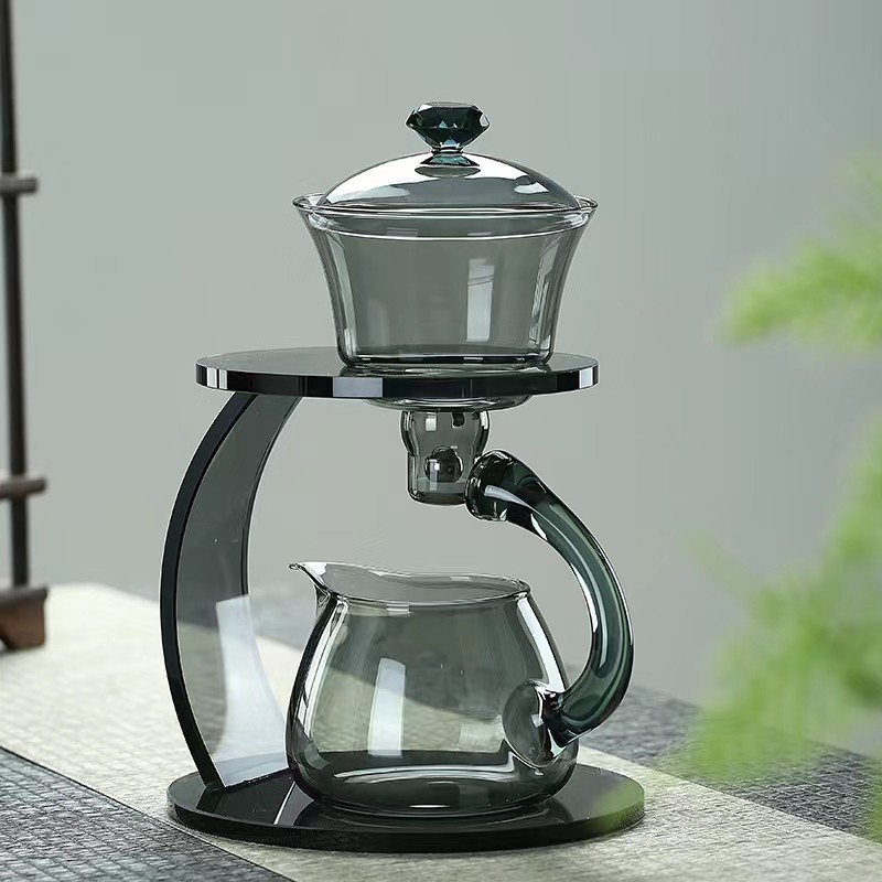 Gongfu Tea Set - Exquisite Smoke Grey Glass Teaware Set