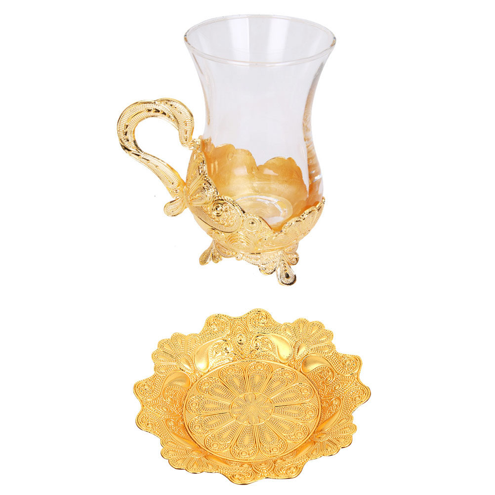 Coffee Tea Set - 1Set Zinc Alloy Glass Coffee Cup