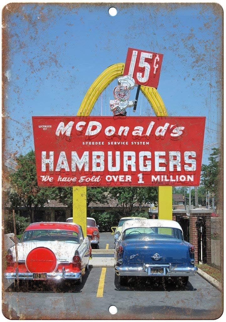 Coffee Tea Neon Sign - Metal Sign - McDonalds Hamburger Neon