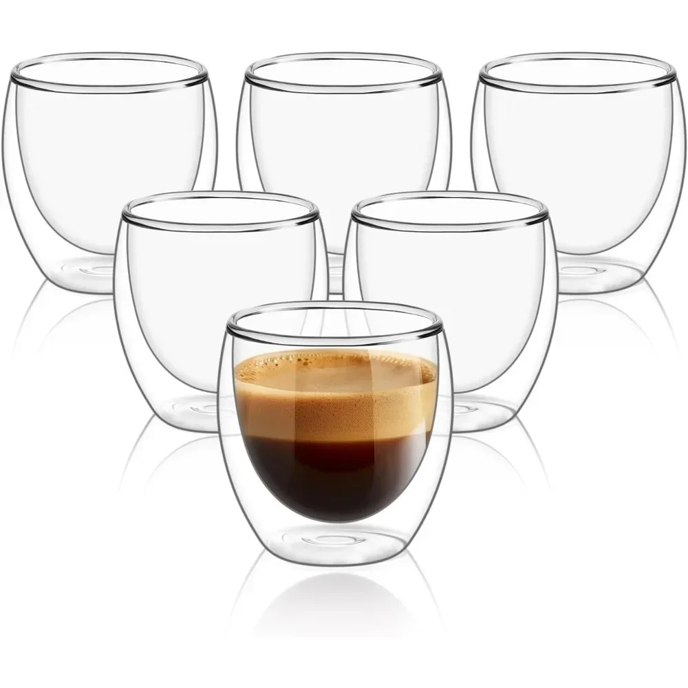 Coffee Tea Games - 6 pcs Clear Double Wall Glass
