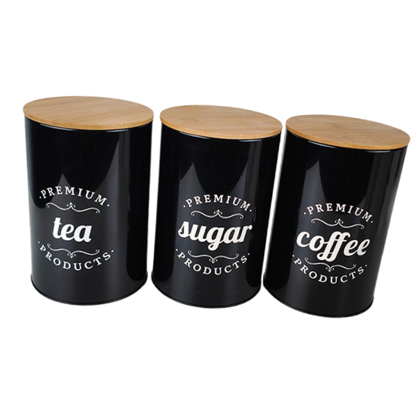 Coffee Tea Sugar Canister Set - Tinplate Coffee Tea Sugar Storage Jars
