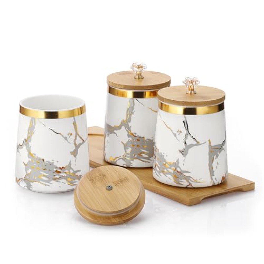 Coffee Tea Sugar Canister Set - Set of 3 Canisters Set for