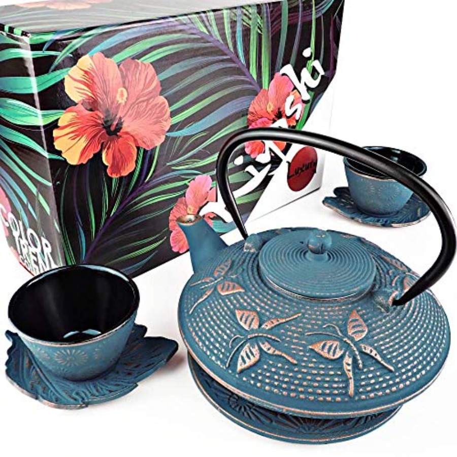 Cast Iron Teapot - 7PC Japanese Tea Set.