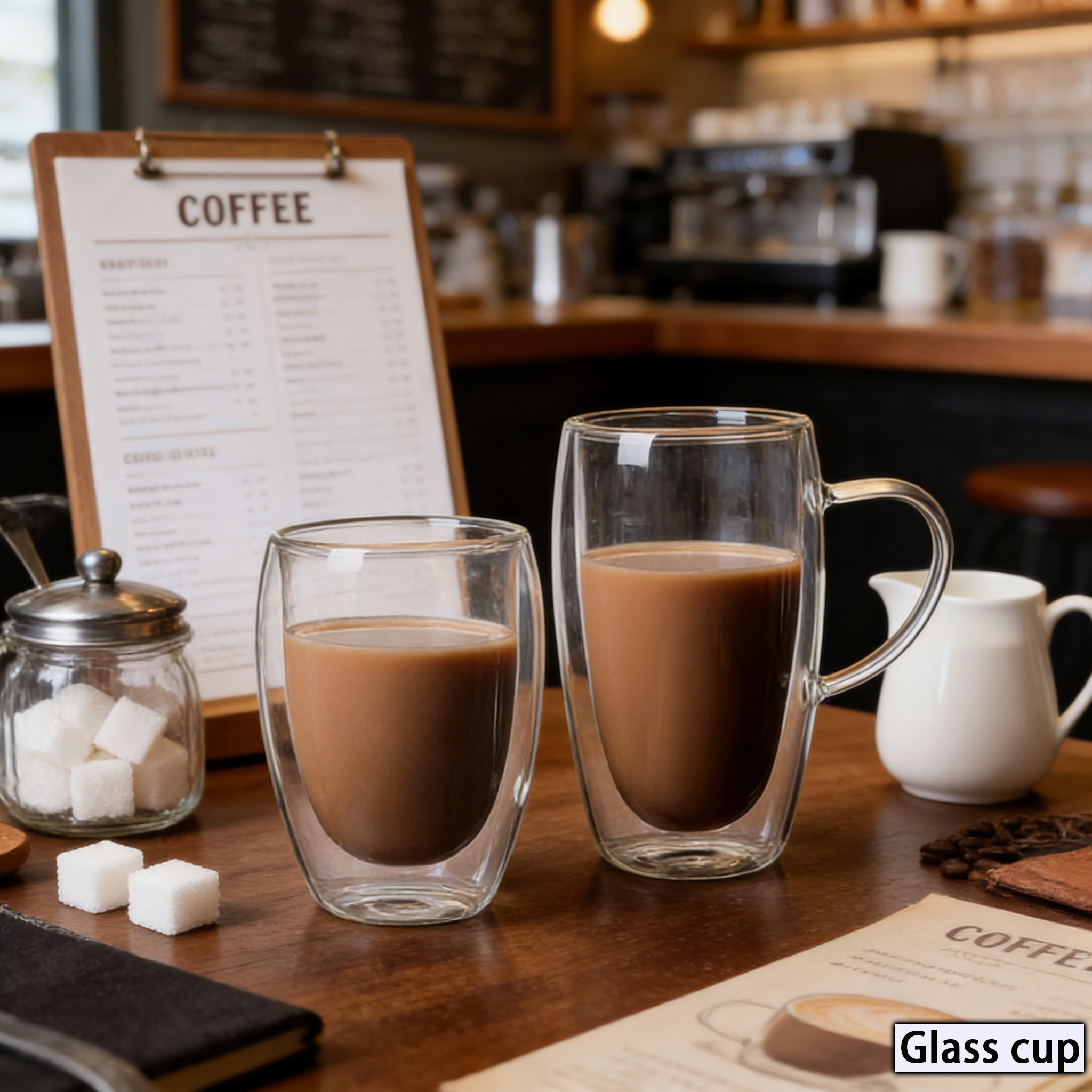 Coffee Tea Latte - 80/150/250/450/650ml Double-Wall Insulated Clear Glass Espresso