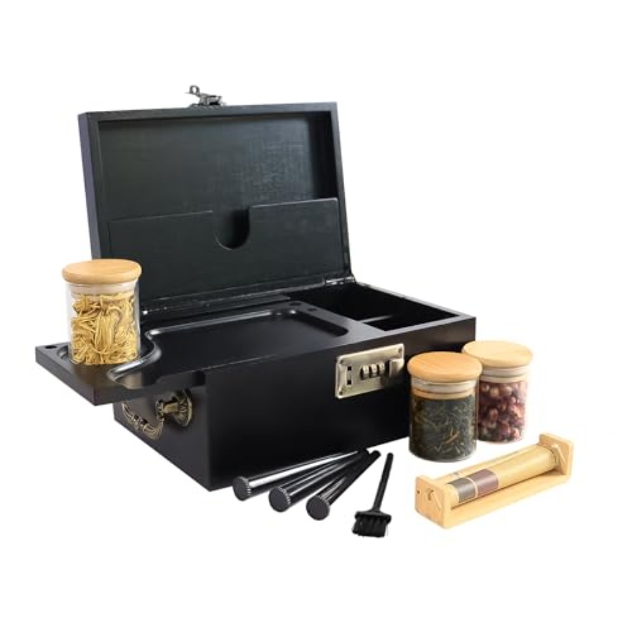 Coffee Tea Etc - Bamboo Box with Combination Lock Decorative