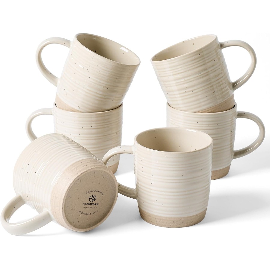 Coffee Tea Set - Set of 6 Ceramic Coffee Mugs