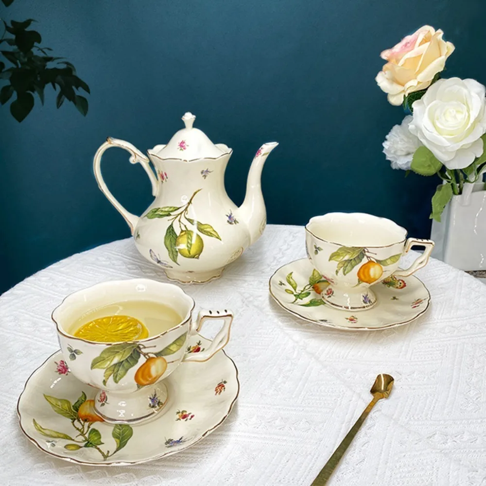 Coffee Tea Set - Ceramic Teacup and Saucer Set Morning