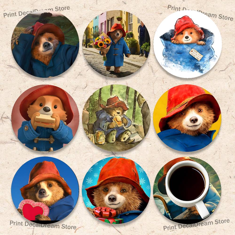 Coffee Tea Games - P-Paddington Bear Wood Coaster Set -