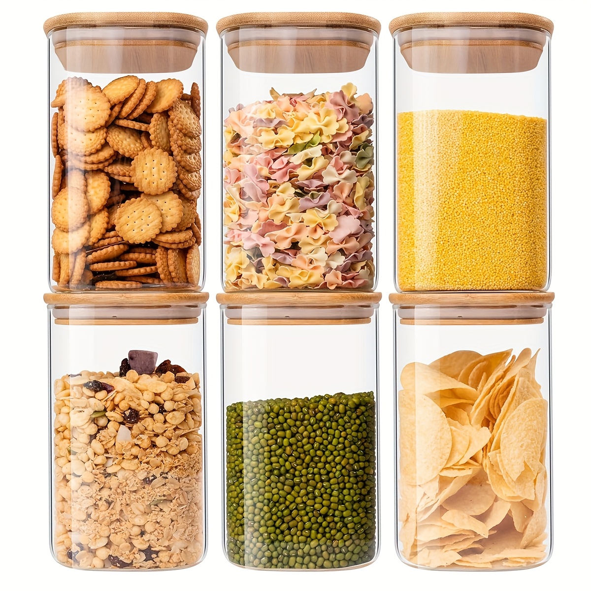Coffee Tea Etc - Glass Food Storage Jars 37oz 6pcs