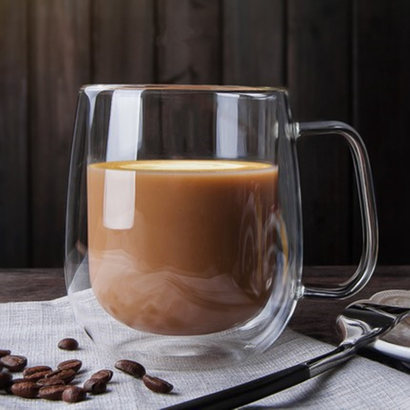 80-650ml Double Wall Glass Mug - đánh giá và giá Lemon Tea Coffee