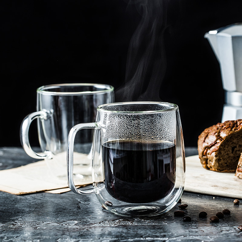 80-650ml Double Wall Glass Mug - đánh giá và giá Lemon Tea Coffee