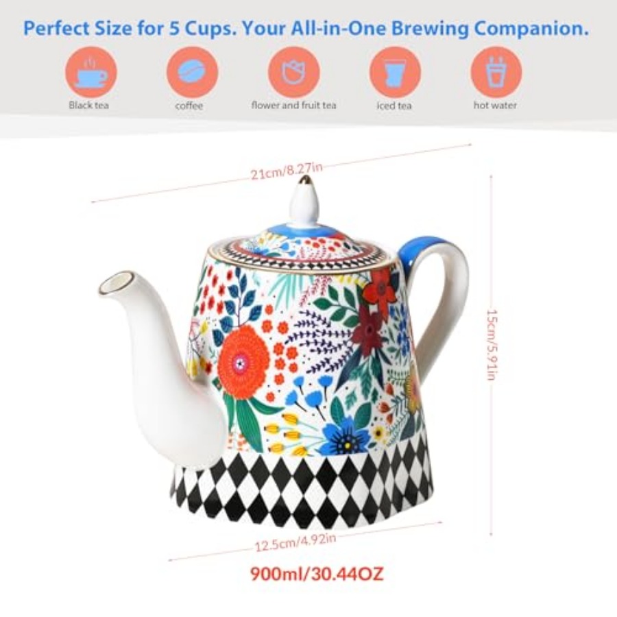 Bone China Porcelain Teapot Te - đánh giá và giá Draw Coffee And Tea