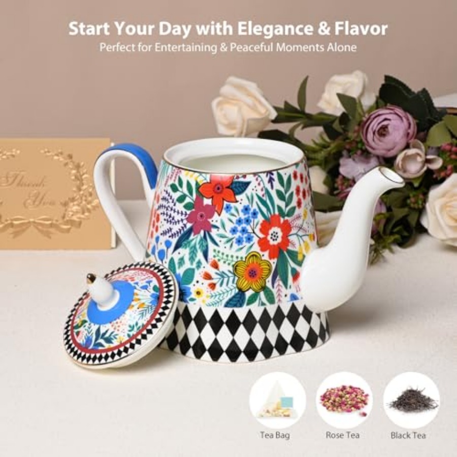Bone China Porcelain Teapot Te - đánh giá và giá Draw Coffee And Tea
