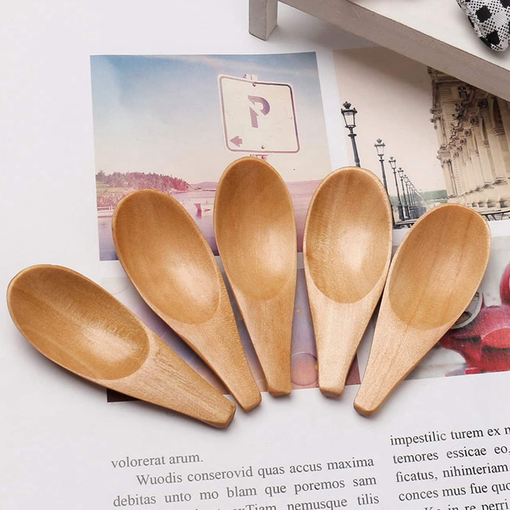 A04G-10 Pieces Mini Wooden Spo - đánh giá và giá Coffee Tea Etc