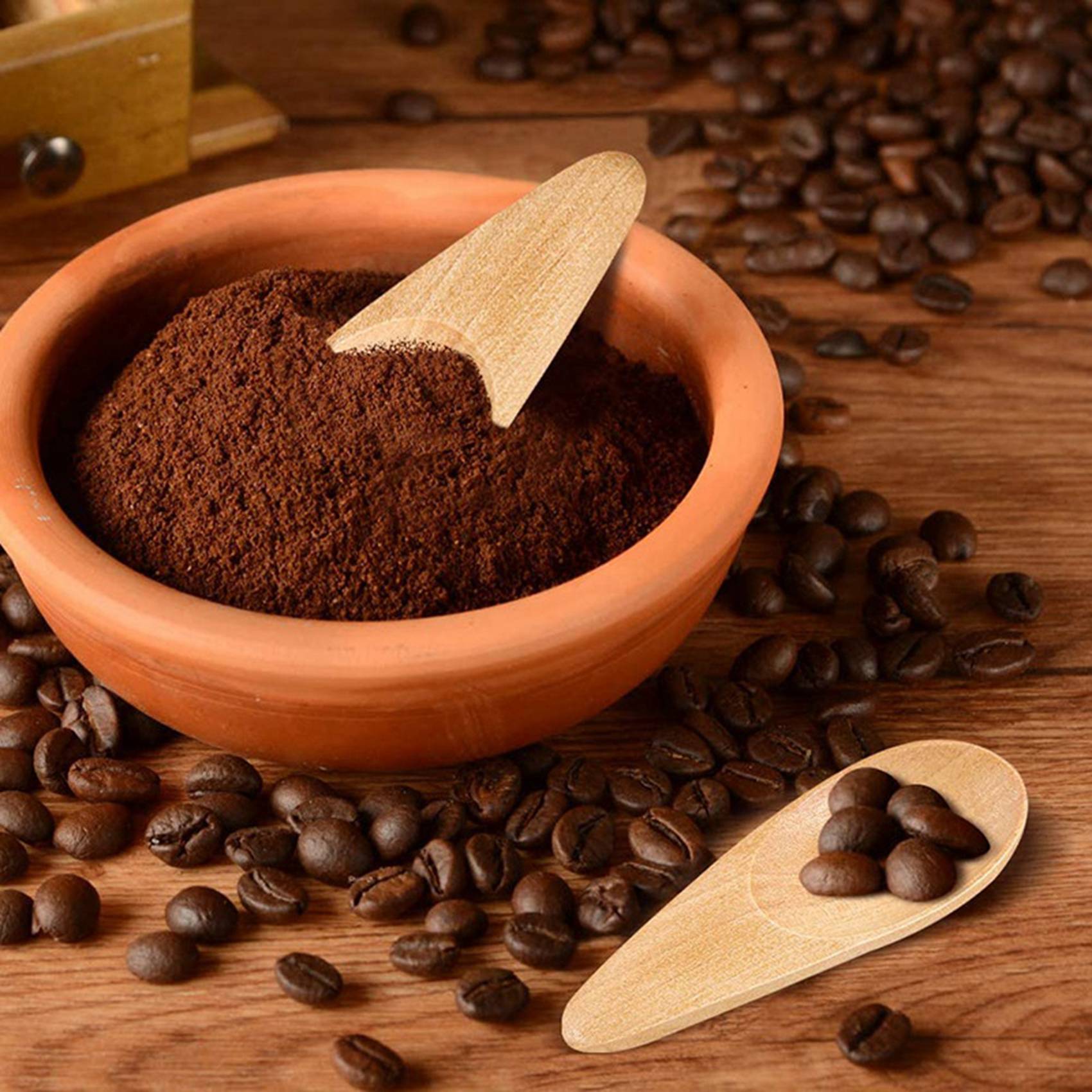 A04G-10 Pieces Mini Wooden Spo - đánh giá và giá Coffee Tea Etc
