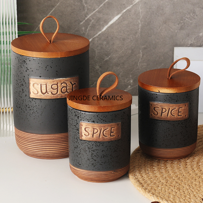 1pc Ceramic sealed jar Coffee  - đánh giá và giá Coffee Tea Sugar Canister Set