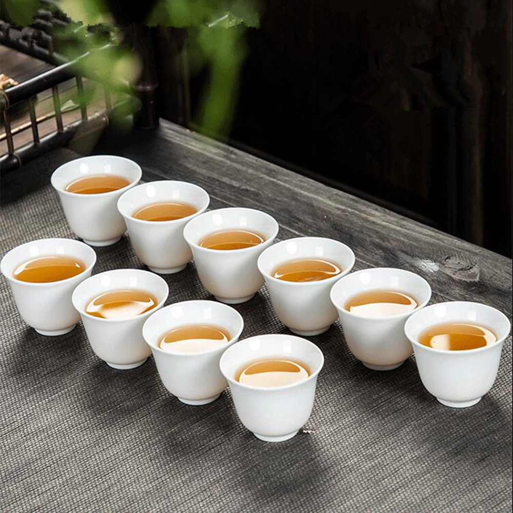 10pcs/pack Dehua High White Po - đánh giá và giá Gongfu Tea Set