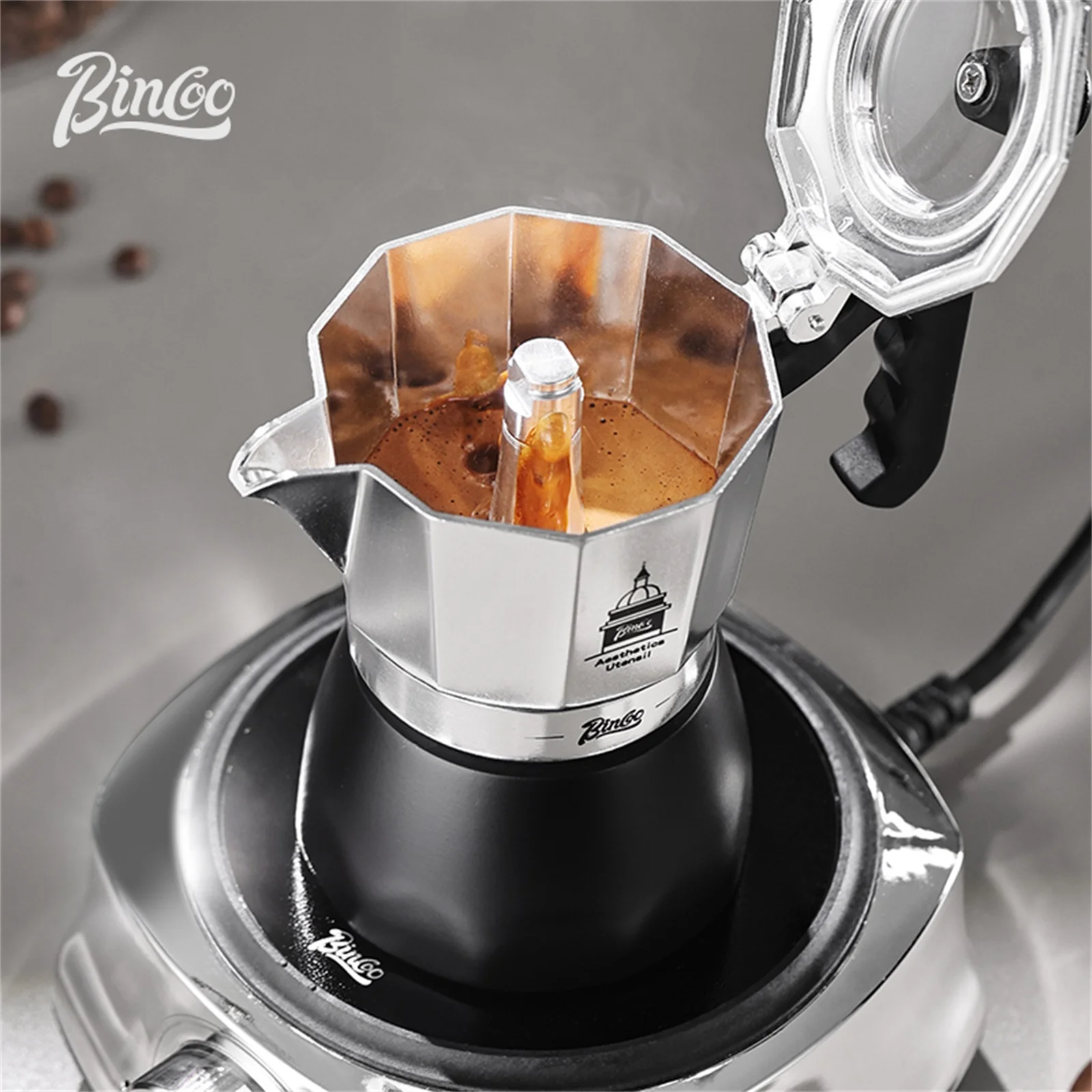 BINCOO Double Valve Moka Pot，E - đánh giá và giá Coffee Tea Chocolate