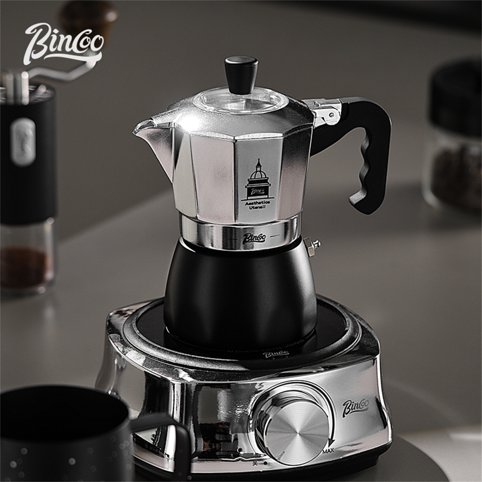 BINCOO Double Valve Moka Pot，E - đánh giá và giá Coffee Tea Chocolate