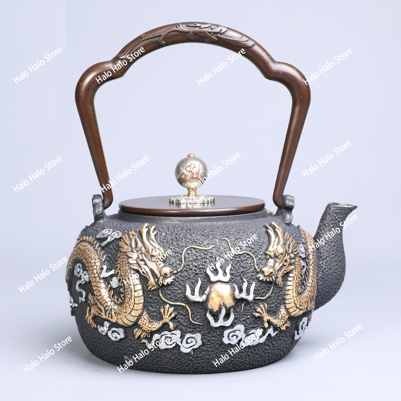 Double dragon bead iron pot Ja - đánh giá và giá Cast Iron Teapot