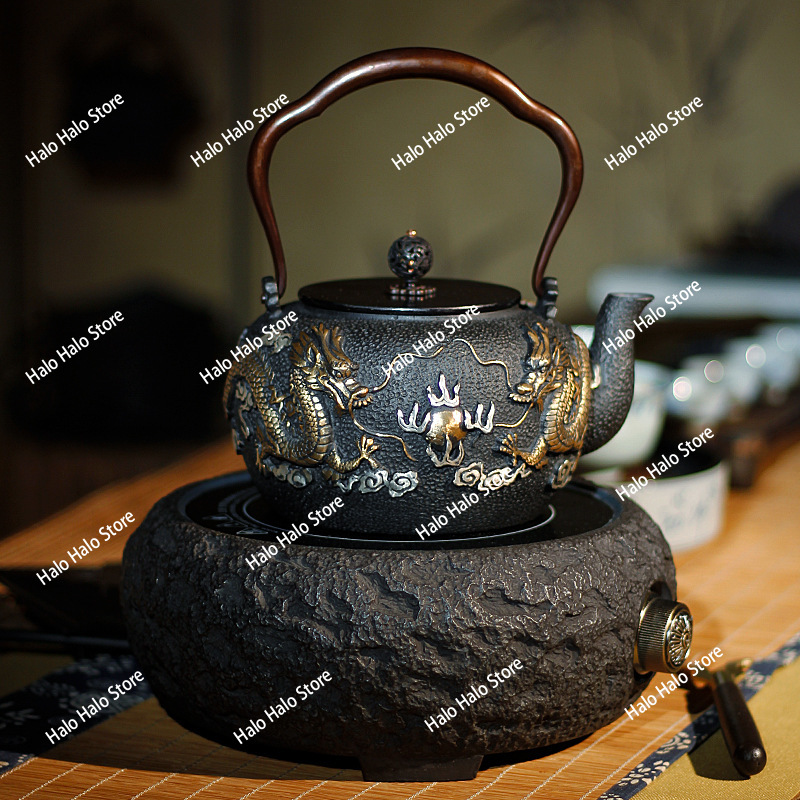 Double dragon bead iron pot Ja - đánh giá và giá Cast Iron Teapot
