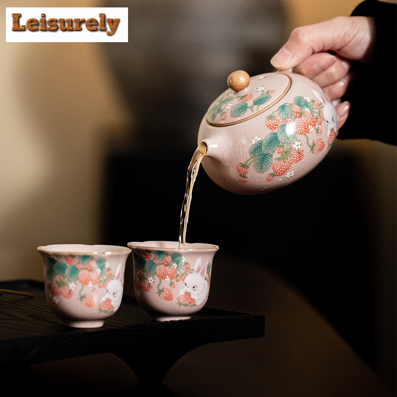 Antique Pink Ru Kiln Teacup St - đánh giá và giá Gongfu Tea Set