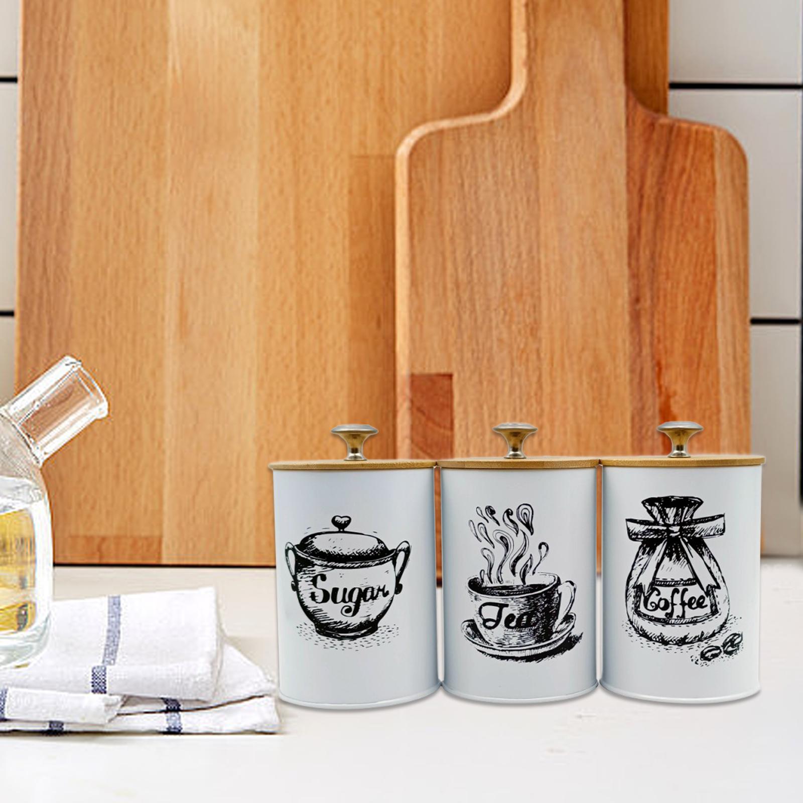 3Pcs Sealed Coffee Canister Se - đánh giá và giá Coffee Tea Sugar Canister Set