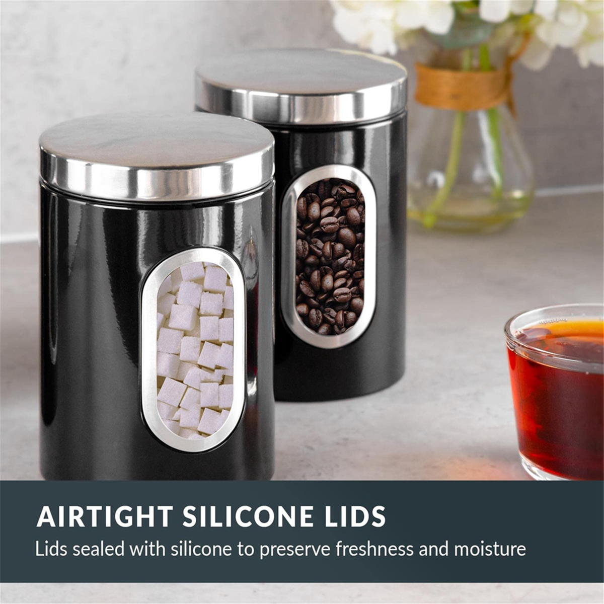 3PC Kitchen Canister Set -with - đánh giá và giá Coffee Tea Etc
