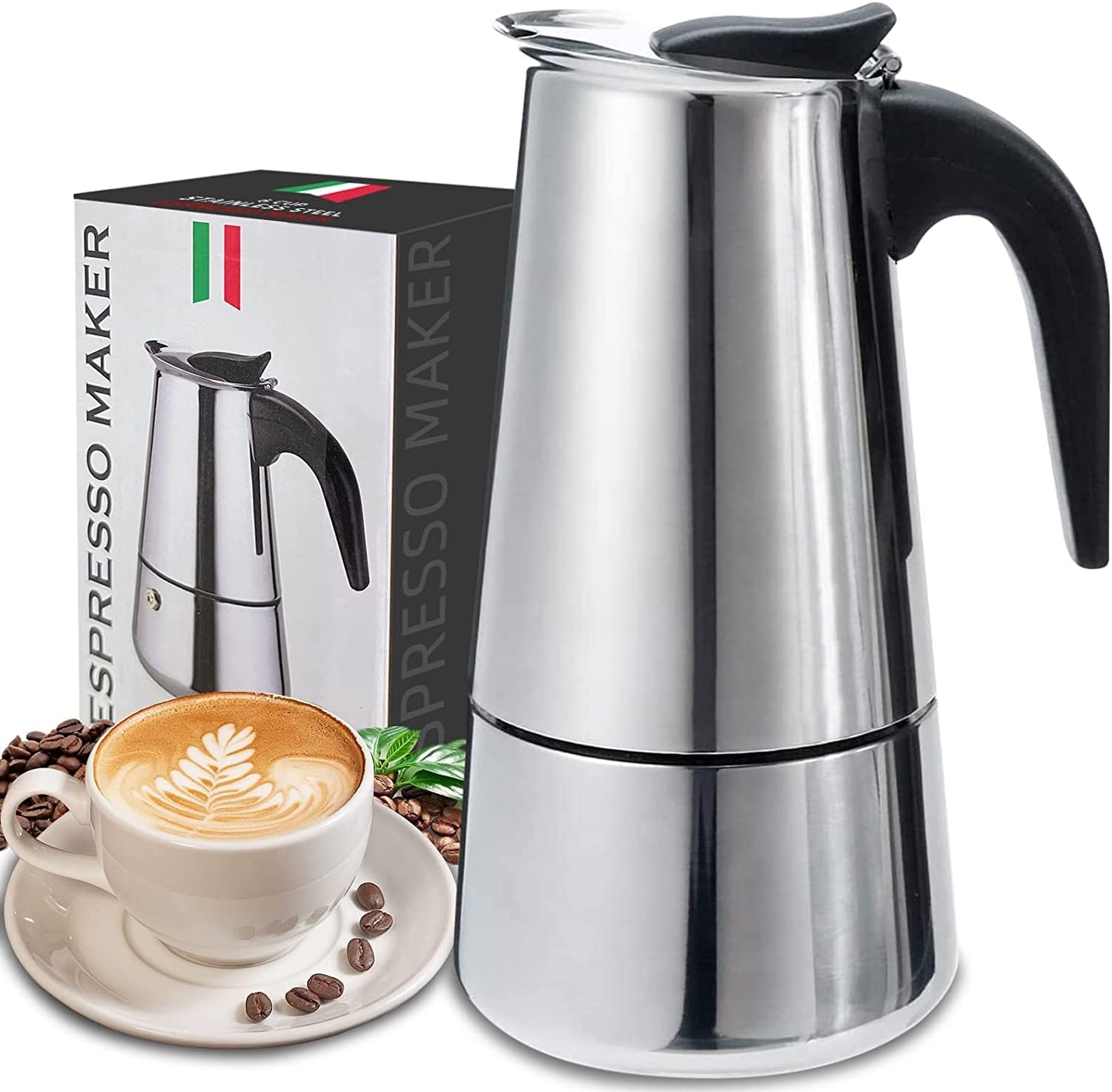 4/6/9 Cups Moka Pot Caffe Mach - đánh giá và giá Coffee Tea Chocolate
