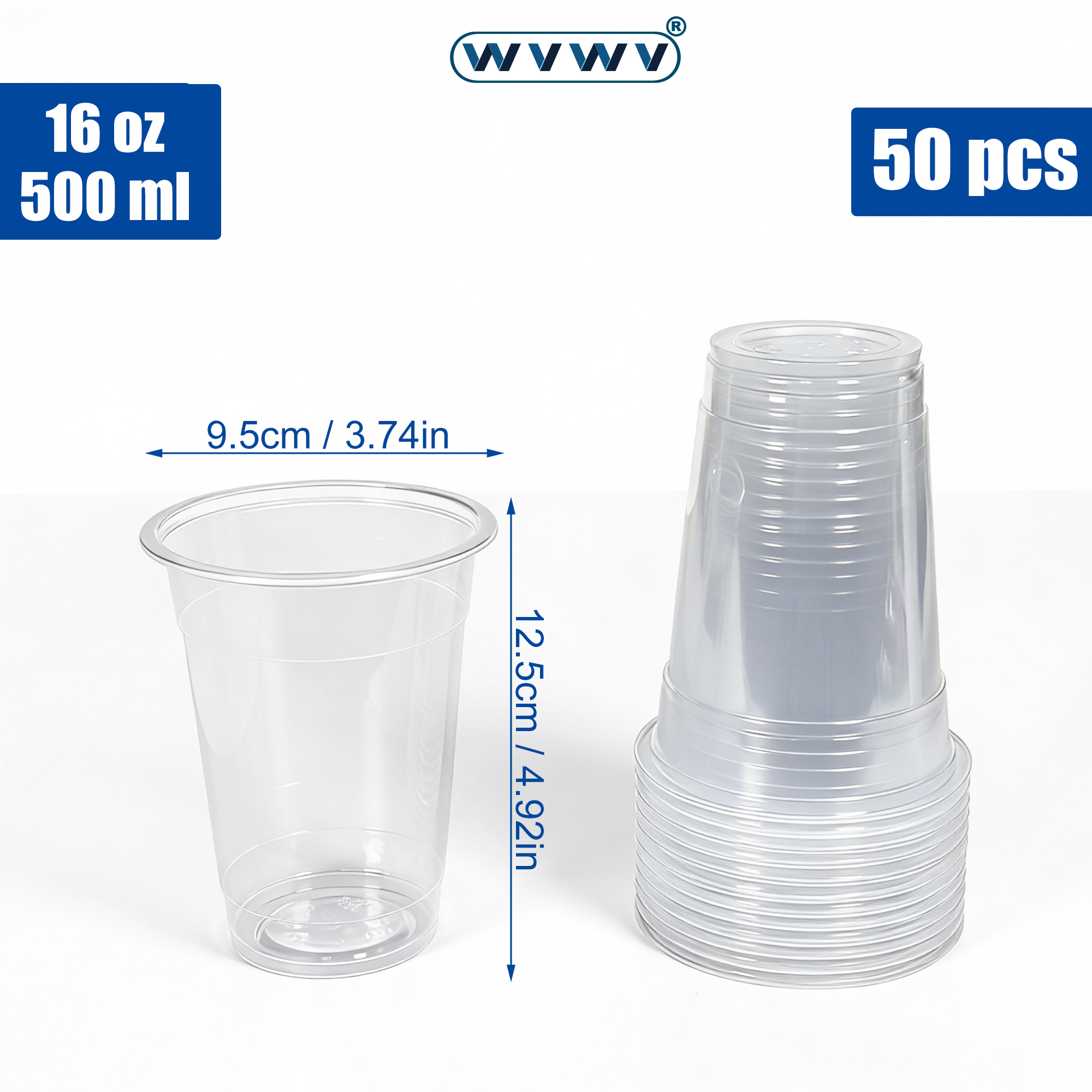 50Pcs 16Oz/500Ml Transparent M - đánh giá và giá Coffee Tea Etc