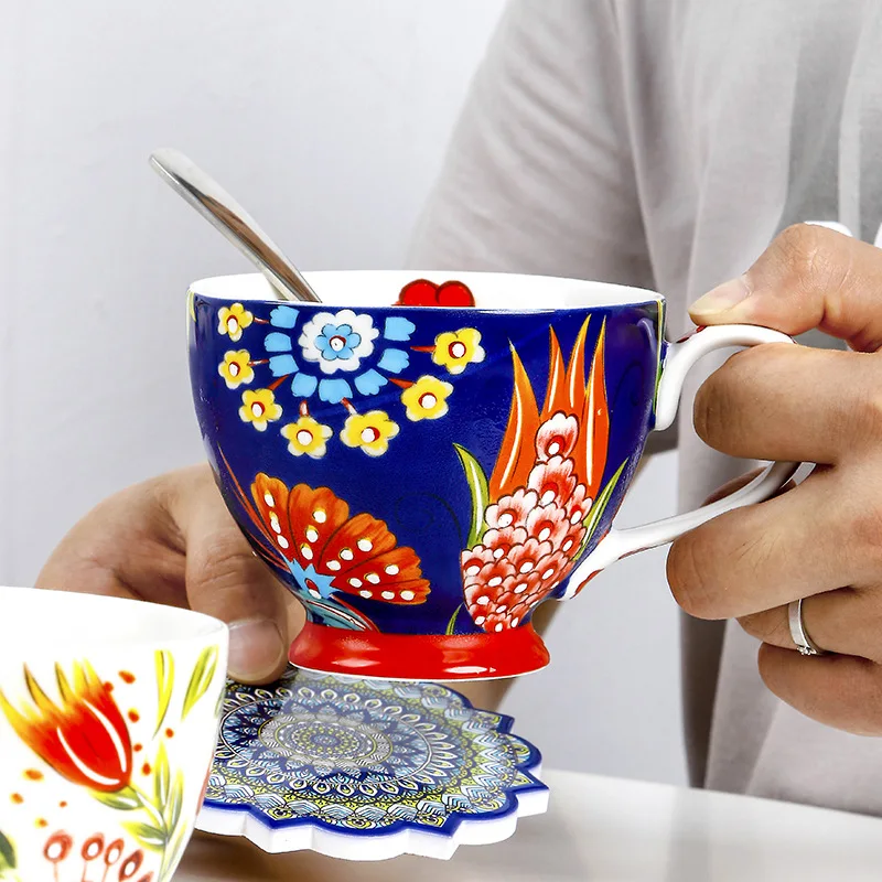 Colored Flower Ceramic Breakfa - đánh giá và giá Coffee Tea Latte