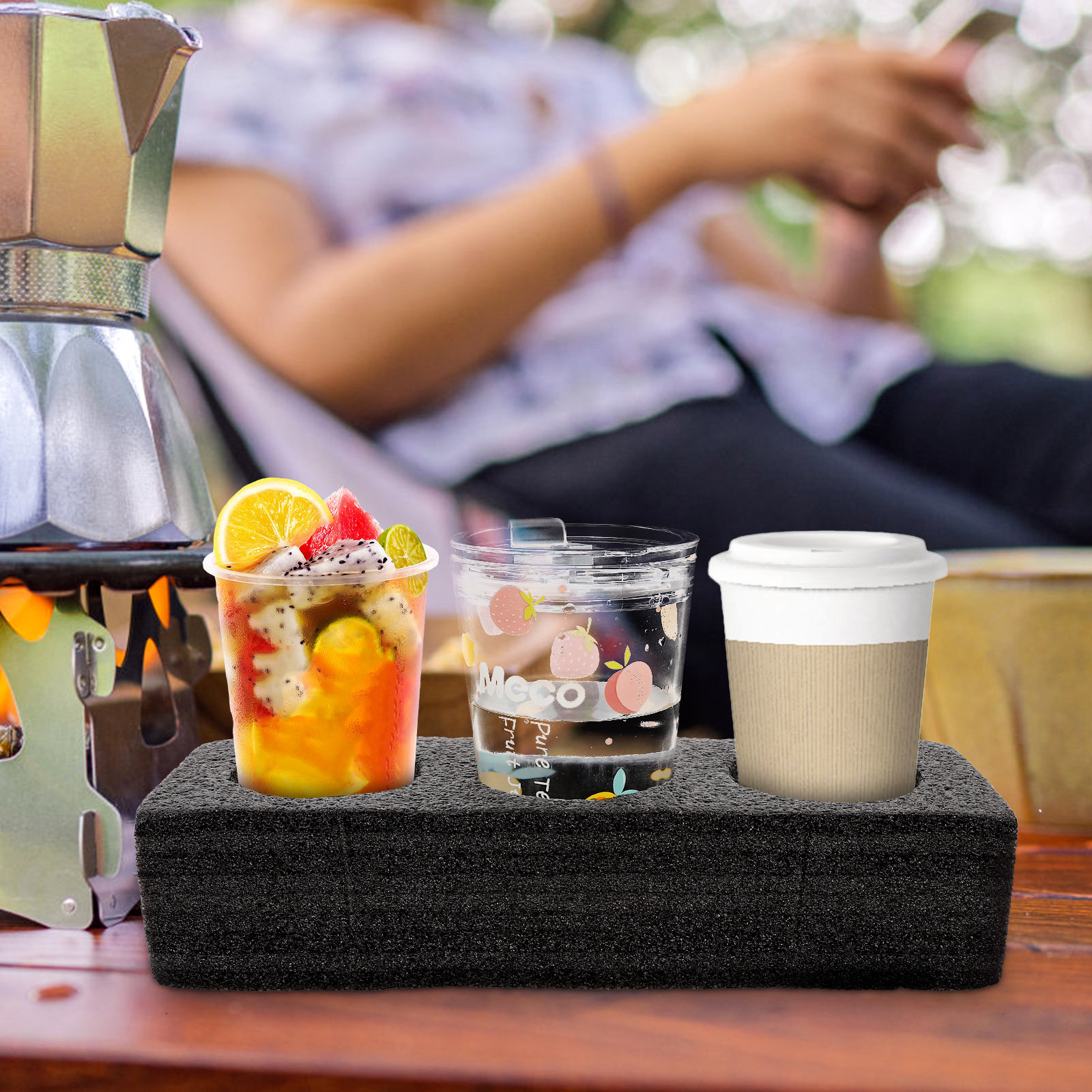 3-Hole Portable Milk Tea Cup H - đánh giá và giá Coffee Tea Drink