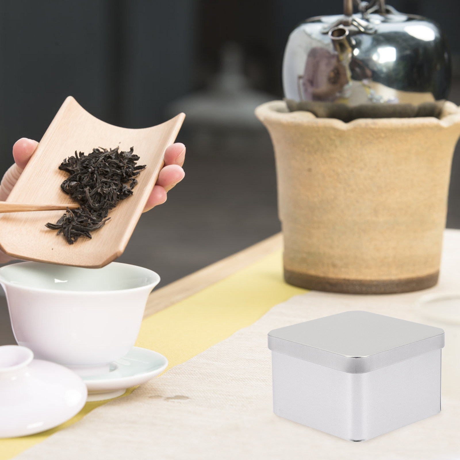 5Pcs Premium Tinplate Tea Jar  - đánh giá và giá Coffee Tea And Bean Leaf
