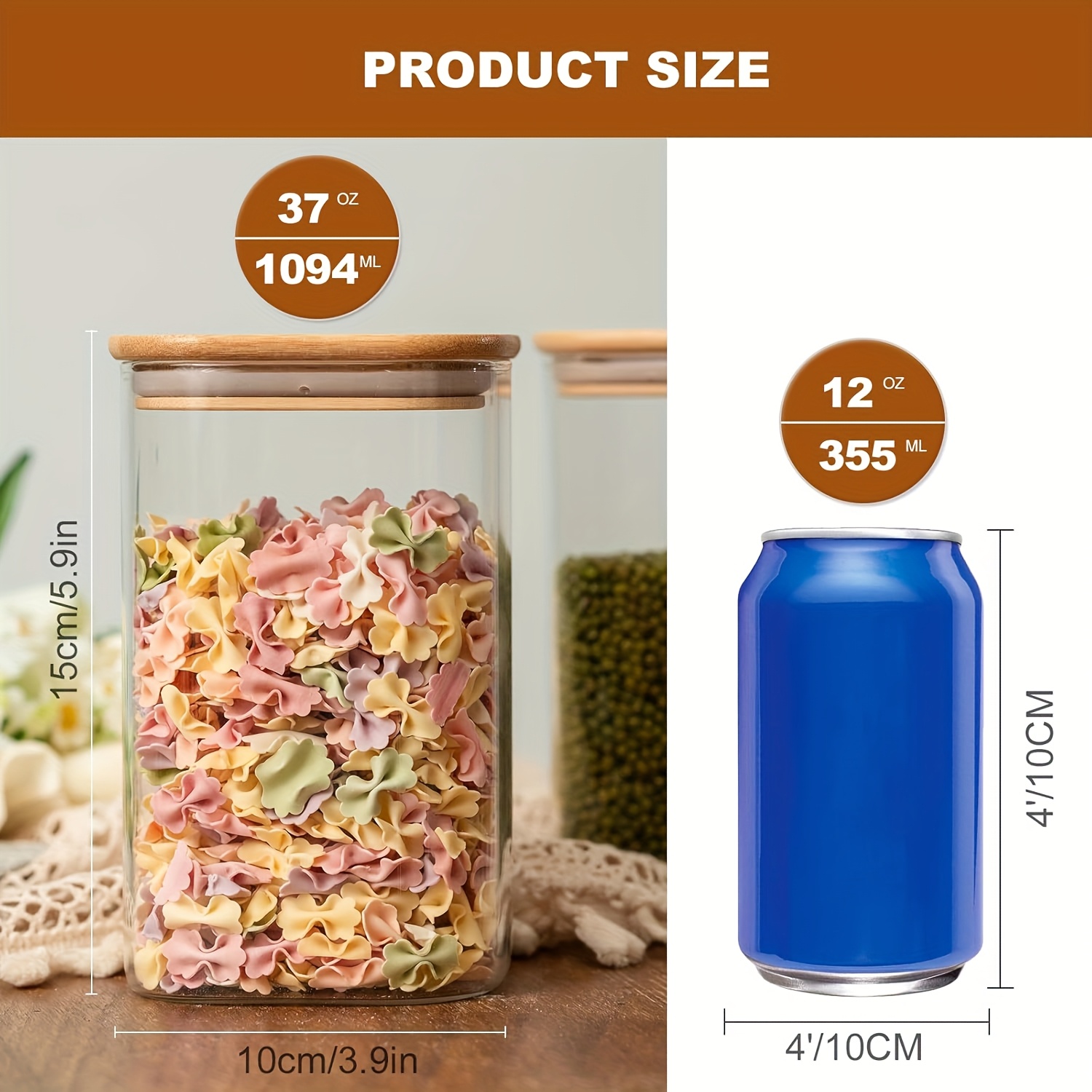 Glass Food Storage Jars 37oz 6 - đánh giá và giá Coffee Tea Etc