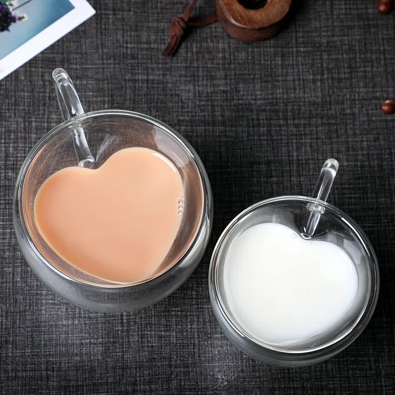 Heart Love Shaped Glass Mug Do - đánh giá và giá Lemon Tea Coffee