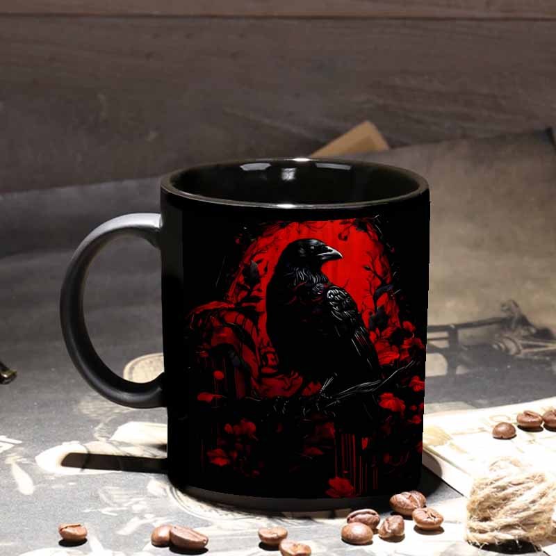 1pc, Blood-colored Crow Print, - đánh giá và giá Coffee Tea Etc