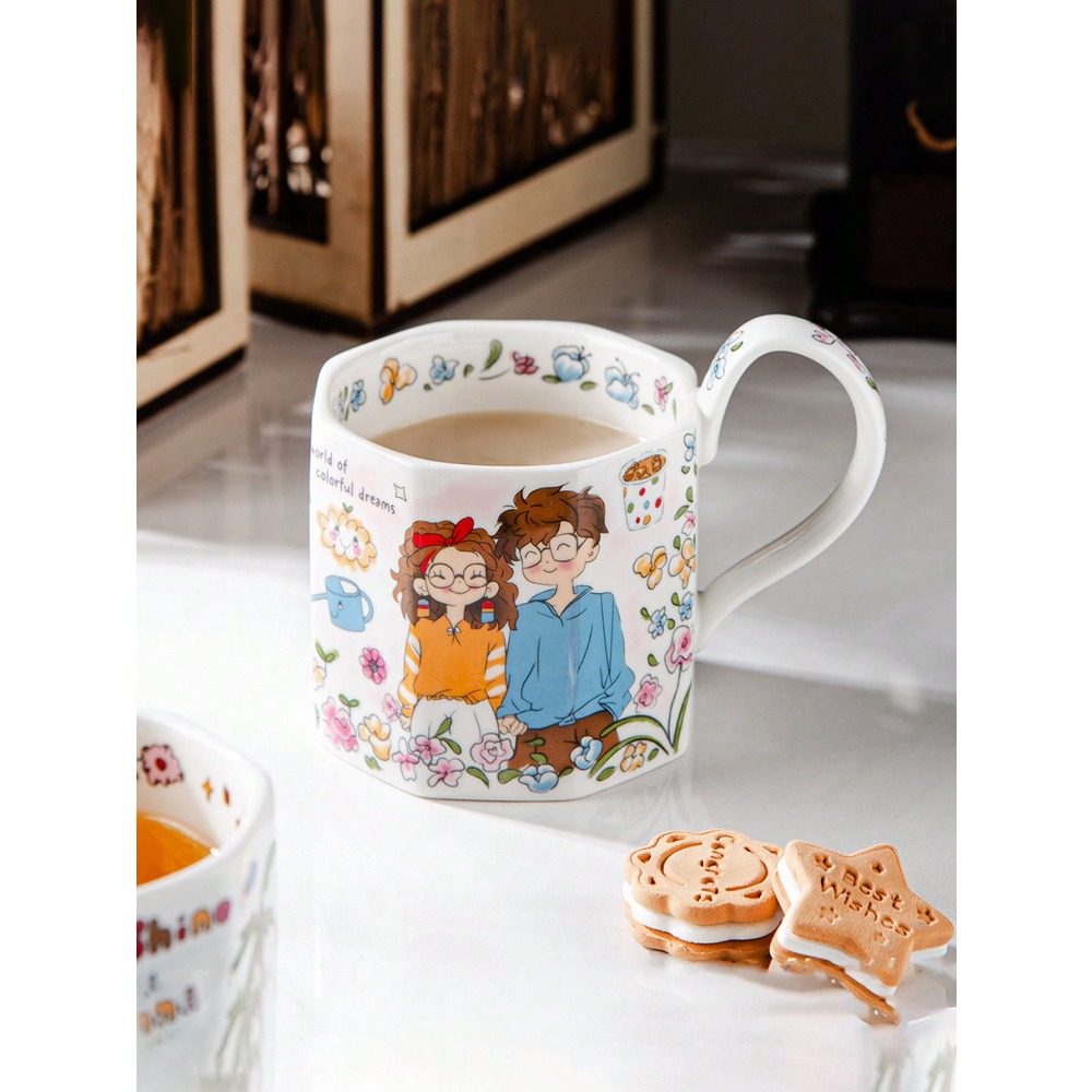 1pc Hand-Painted Cartoon Ceram - đánh giá và giá Draw Coffee And Tea